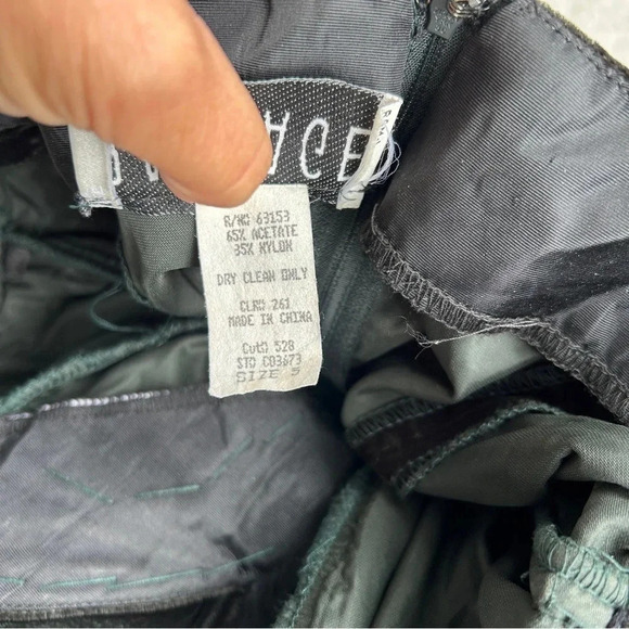 VTG 90s Rampage Velvet Long Maxi Dress Green Off The Shoulder Sparkle Embroidery - Picture 6 of 6